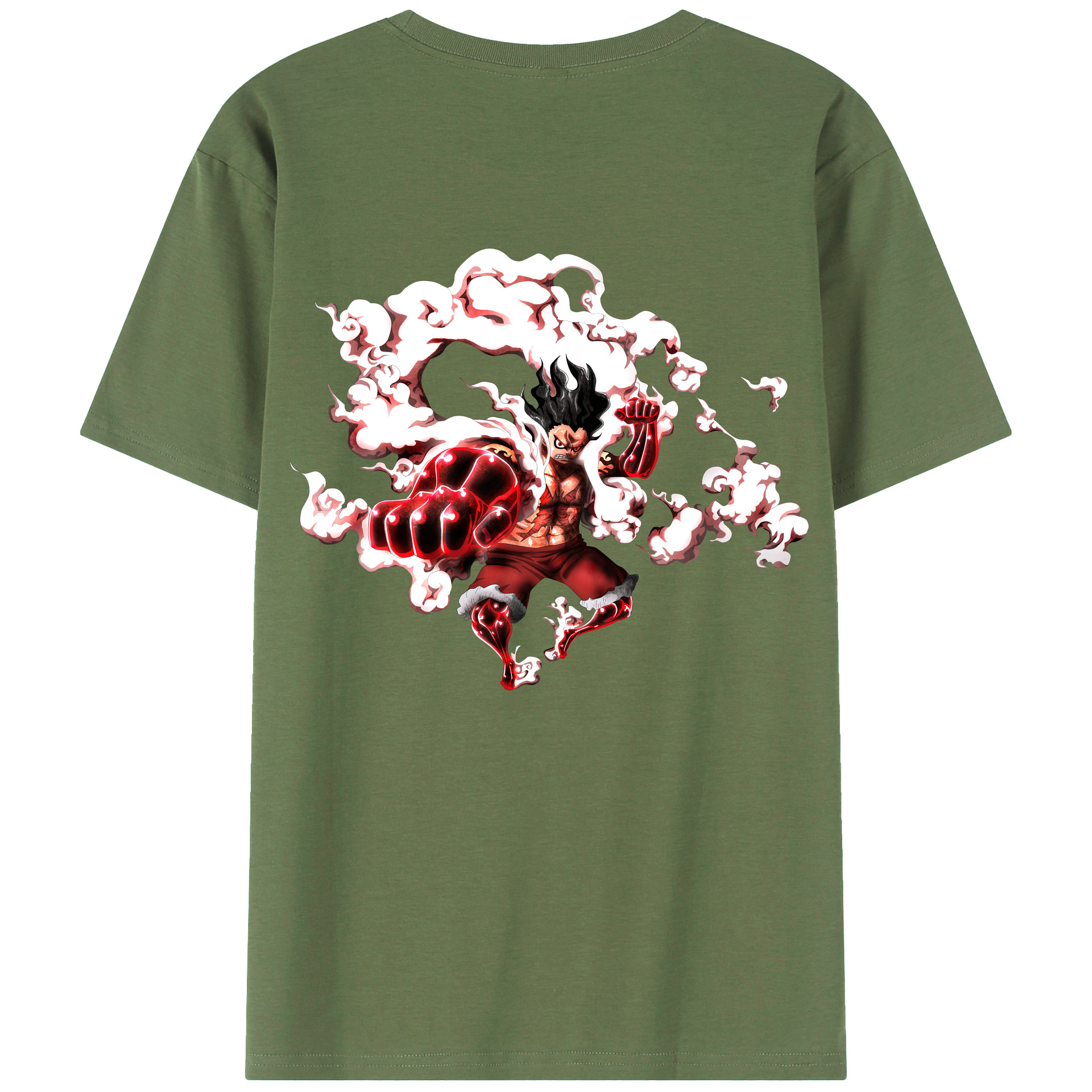 ワンピース モンキー・D・ルフィ ONE PIECE Monkey D. Luffy 綿100％ メンズ半袖Tシャツ（バックプリント） 通気性